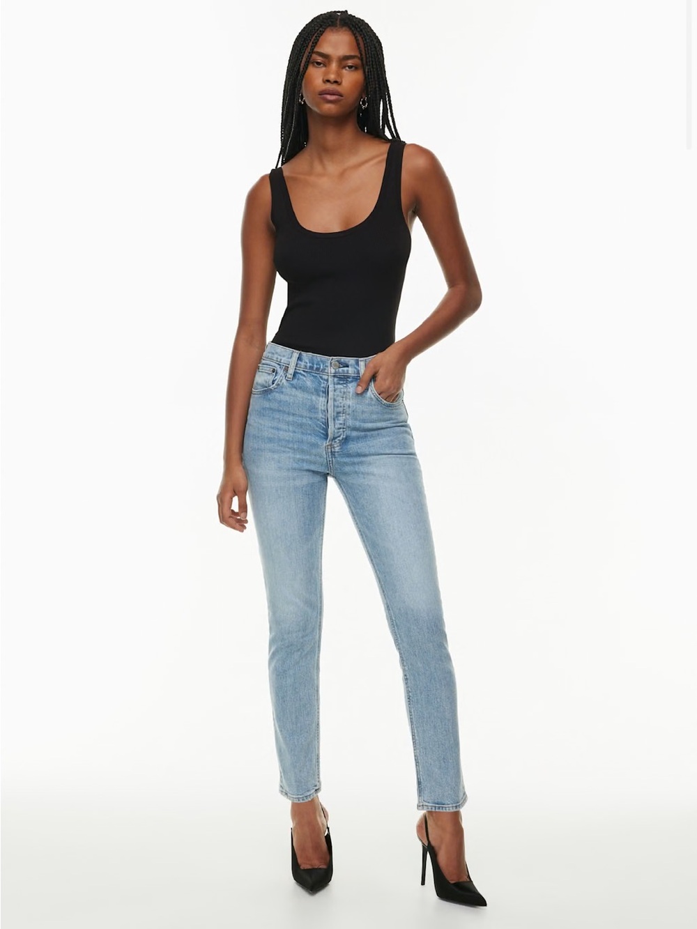Aritzia Denim Forum The Yoko Highrise Slim Blue Jeans Size 25 Cotton